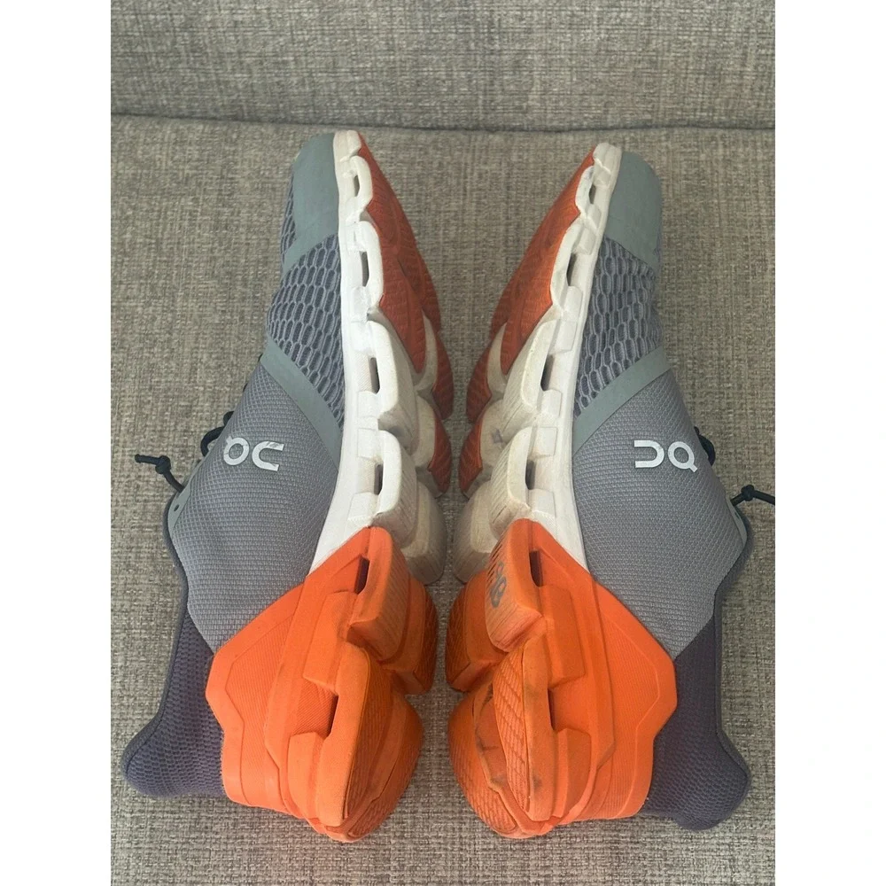 On Running Cloudflyer Mens Grey Orange Running Shoes Sneakers 11